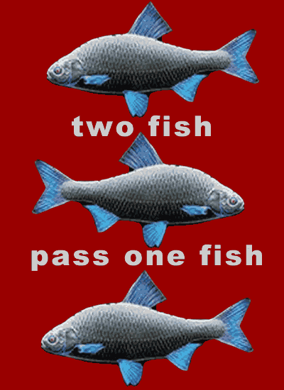 Two fish pass one fish
